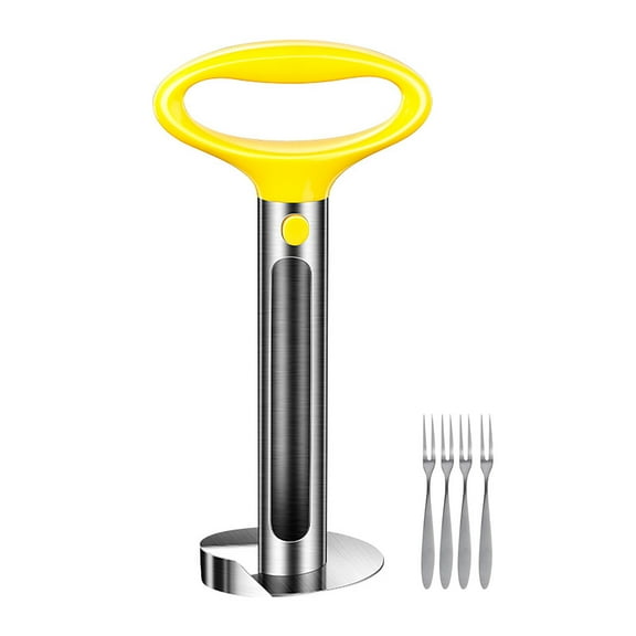 Pineapple Corer And Slicer Tool Stainless Steel Pineapple Slicer Fruit Slicer With Pineapple Eye Peeler And 4 Forks For Home And Kitchen 1pc
