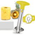 thumbnail image 1 of Pineapple Corer Cutter, Stainless Steel Fruit Peeler Slicer - Upgraded, Reinforced Thicker Blade, Core Remover with Measure Mark, Kitchen Tool for Diced Pineapple Rings, 1 of 4