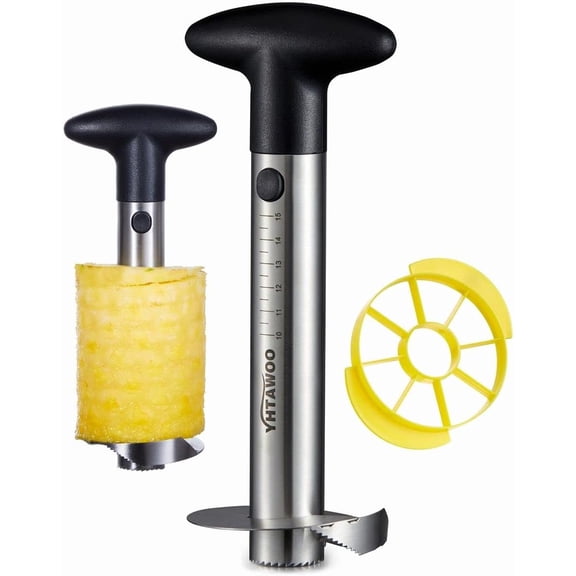 Pineapple Corer and Slicer [Reinforced sharp blades & Heavy duty & Durable], Pineapple Cutter Corer Peeler, Stainless Steel Decorer Fruit Knife,Easy Core Remover