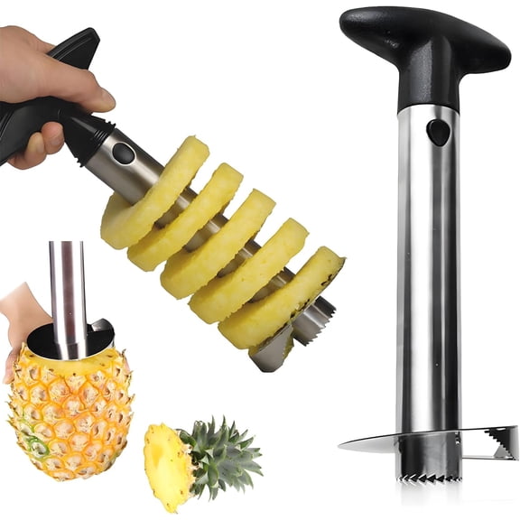 Pineapple Corer & Slicer-Stainless Steel Cutting Tool Pineapple Cutter and Core Remover-Sharp Blades & 3 in 1 Multi Functions