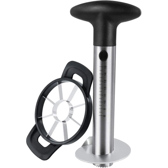Pineapple Corer and Slicer Tool, Robust Pineapple Core Remover with Upgraded Cutter & Reinforced Thicker Blade, Stainless Steel Kitchen Fruit Gadget for Diced Pineapple Rings (Black)