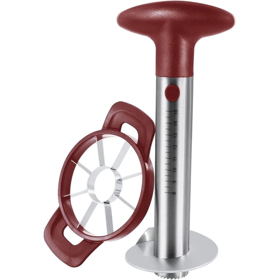 Pineapple Corer and Slicer Tool, Robust Pineapple Core Remover with Upgraded  & Reinforced Thicker , Stainless Steel Kitchen Fruit Gadget for Diced Pineapple Rings (Red)