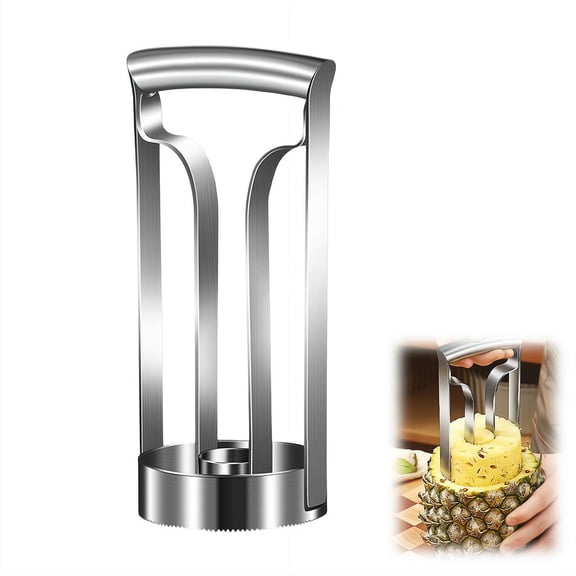 Pineapple Corer and Slicer Tool Rust-Resistant Steel Pineapple Cutter with Ergonomic Handle for Perfect Fruit Rings Detachable Peeler for Home Kitchen Fruit Gadget Dishwasher Safe