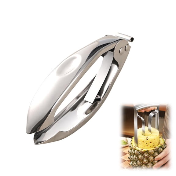 Pineapple Corer Slicer Tool - Stainless Steel Pineapple Cutter and Peeler Heavy Duty Fruit Core Remover for Perfect Rings in Seconds - Ergonomic Handle & Rustproof Design