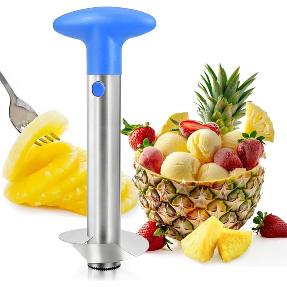 Pineapple Corer, [Upgraded, Reinforced, Thicker ]   Pineapple Corer Remover,   Pineapple Core Tool for  & Kitchen with   for Diced Fruit Ring (Blue)