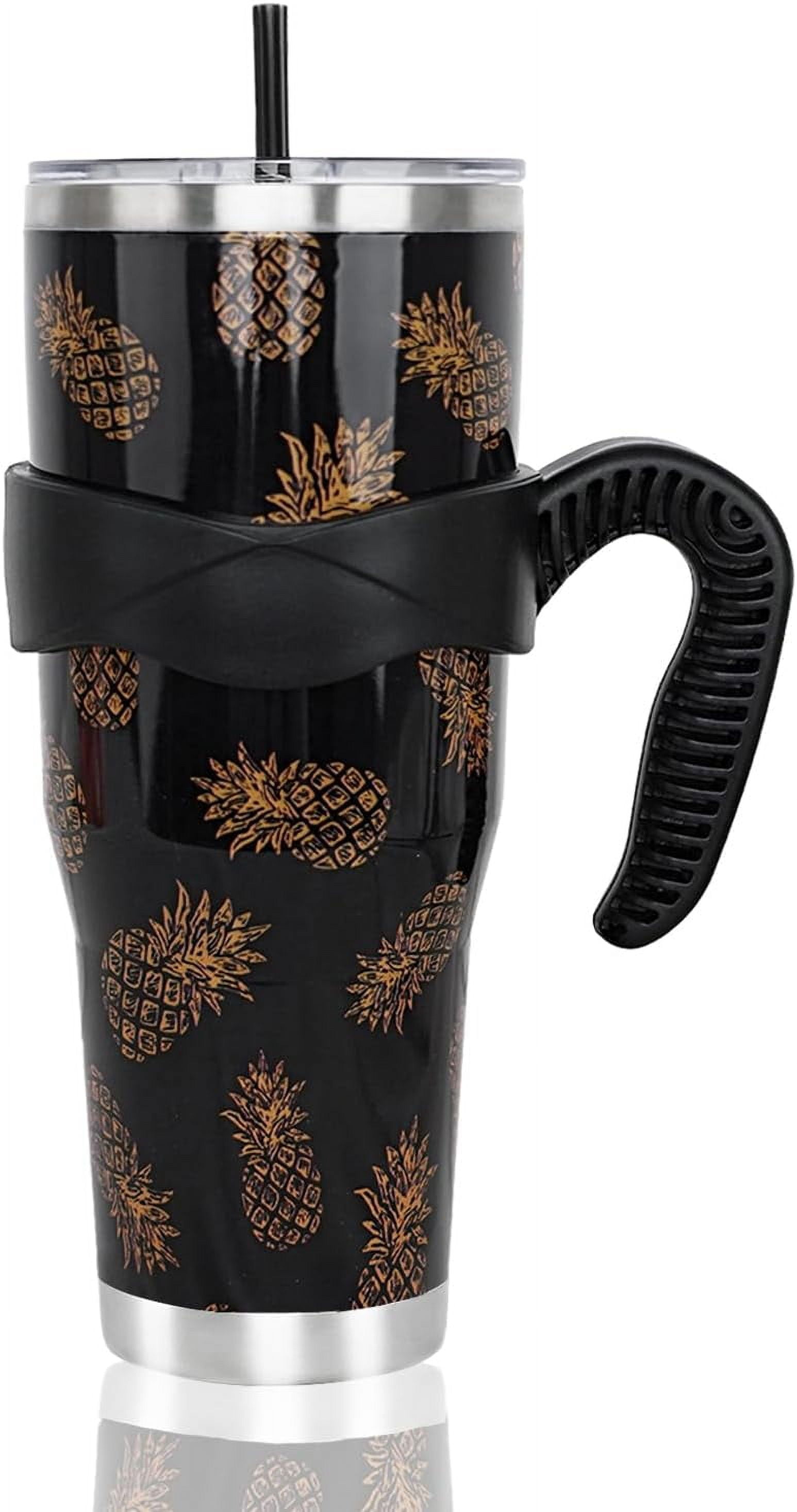 Pineapple Cup, Stainless Steel 40 Oz Tumbler with Handle and Straw