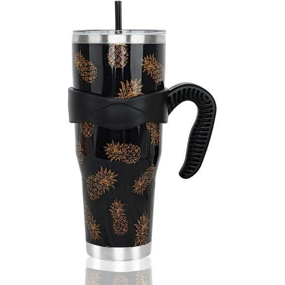 Pineapple Cup, Stainless Steel 40 Oz Tumbler with Handle and Straw, Pineapple Gifts for Women Men, Pineapple Housewarming Gift, Hawaiian Pineapple Stuff Decor Merchandise, Pineapple Tumbler 40 Oz