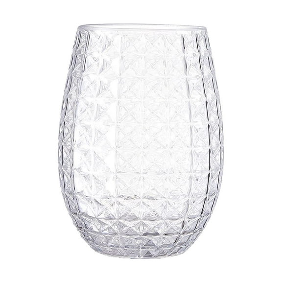 Pineapple Cups Basdi 12Oz Pet Pineapple Cups - Reusable Transparent Plastic Drinking Glasses | Shatterproof, Recyclable, Ideal for Pool Parties and Outdoor Picnics, Plastic Drinking Glasses, Clear