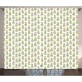 thumbnail image 1 of Ambesonne Pineapple Curtains 2 Panel Set, Pastel Tropical Fruit, 108" x 108", Multicolor, 1 of 3