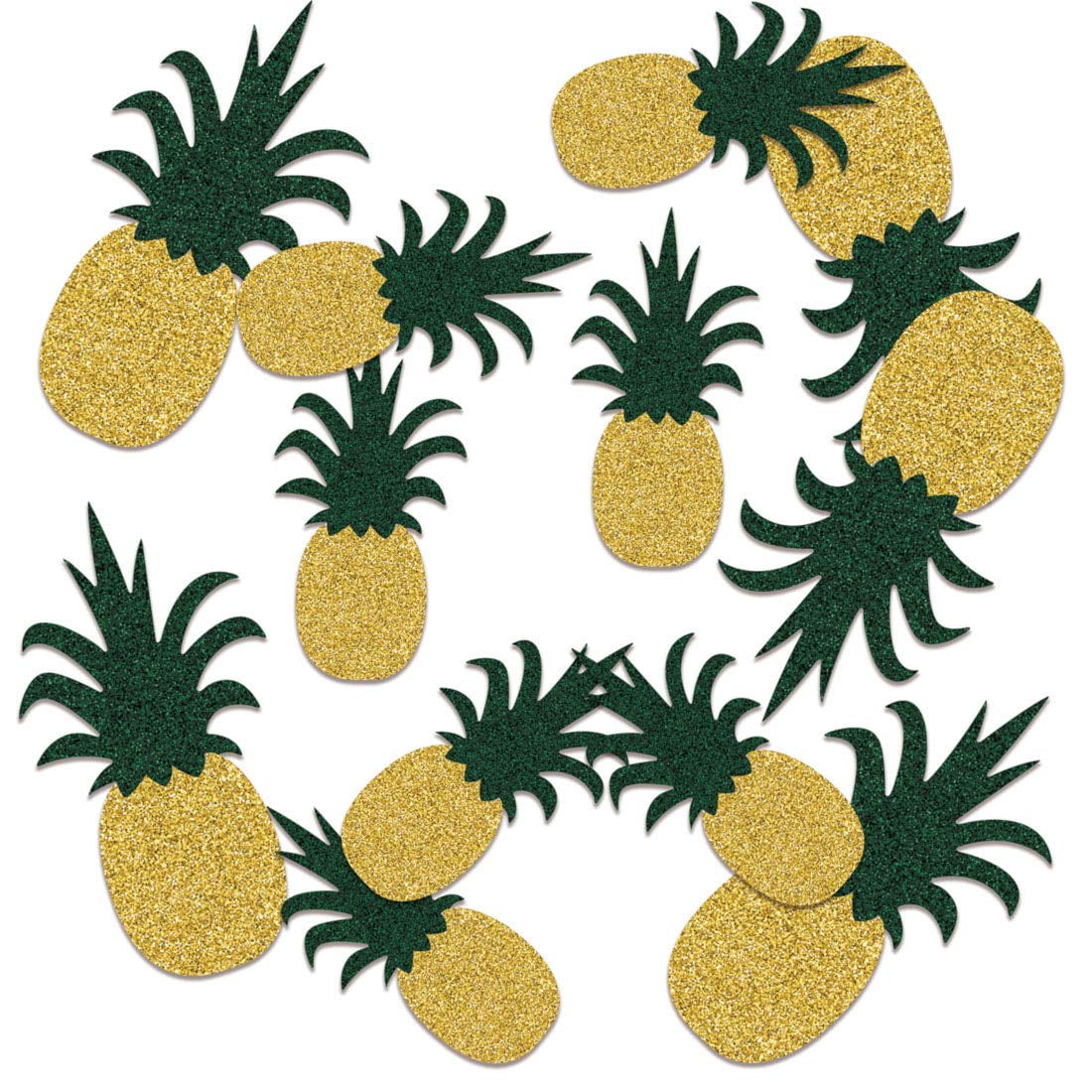 Sparkling Green and Gold Pineapple Party Confetti