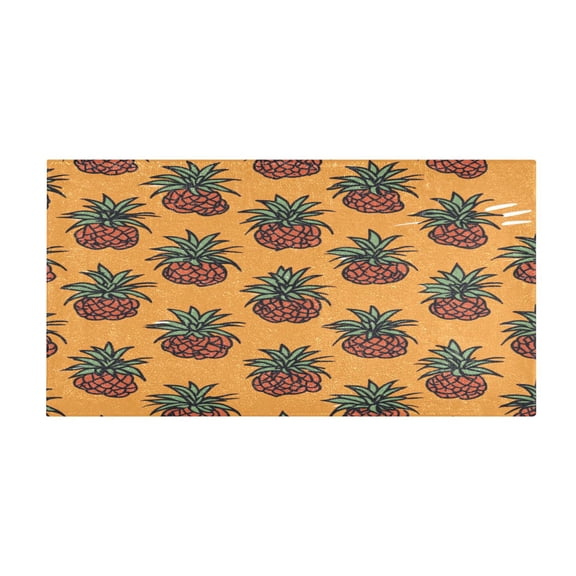 Pineapple Design 39x20" Bath Mat Carpet, Absorbent and Non-Slip for Kitchen or Bathroom, Quick-Drying