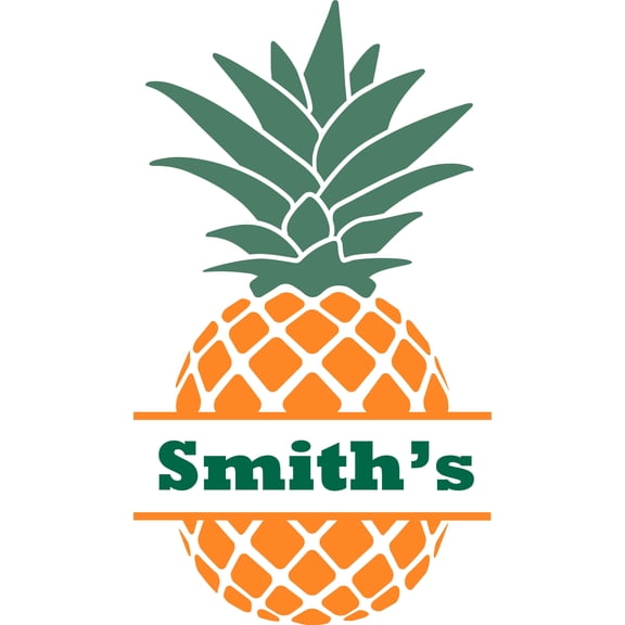 Pineapple Design Family Name Surname Customized Wall Decal - Custom Vinyl Wall Art - Personalized Name - Baby Girls Boys Kids Bedroom Wall Decal Room Decor Wall Stickers Decoration Size (20x12 inch)