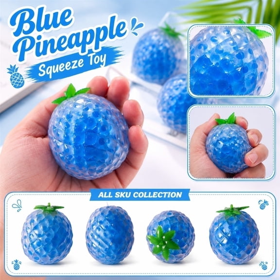 Pineapple Design Squishy Fidget Toys for Adults Soft Tactile Desk Accessory Office Sensory Gadget with Textured Surface Blue 1 Pack