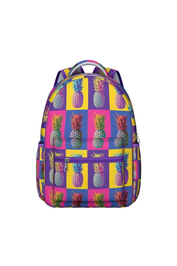 Pineapple Design Travel Backpack – Versatile for School & Weekend Trips, Durable & Stylish, Multiple Storage Options