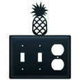 thumbnail image 1 of Double Switch and Duplex Outlet Cover with Pineapple Accent, Black, 1 of 2