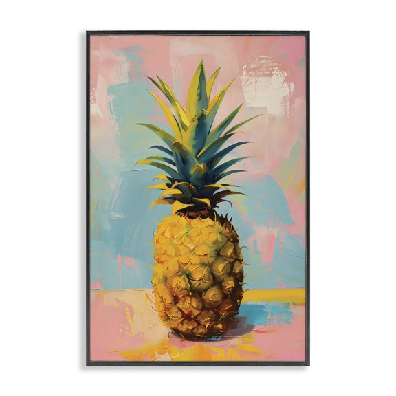 Stupell Industries Pineapple Dream over Pink Blue Black Framed Giclee Art, design by LSR Design Studio