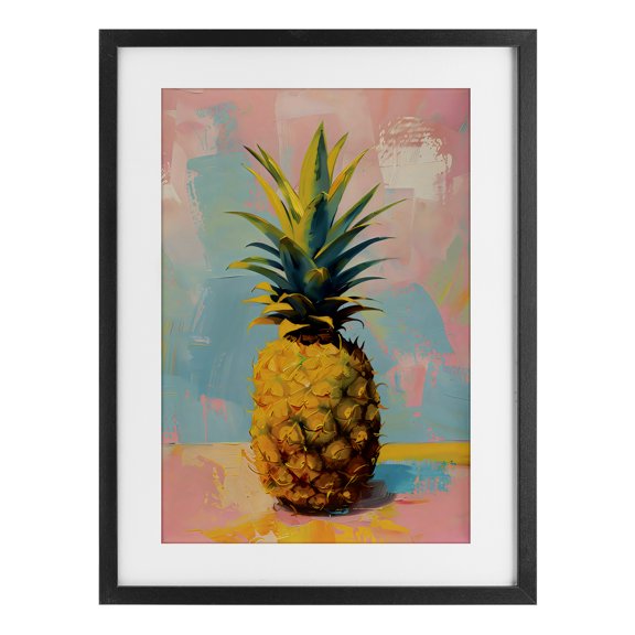 Stupell Industries Pineapple Dream over Pink Blue Black Framed Print Under Glass, design by LSR Design Studio