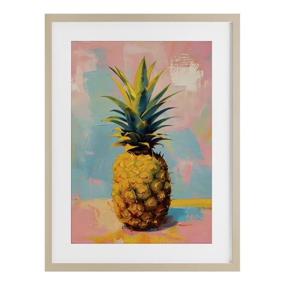 Stupell Industries Pineapple Dream over Pink Blue Birch Framed Print Under Glass, design by LSR Design Studio