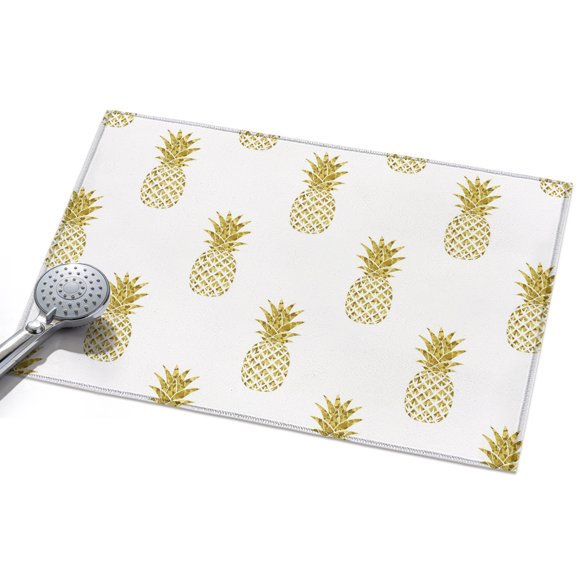 Pineapple Entryway Rug 2x3ft Washable Non Slip Bathroom Rug Low Pile Soft Indoor Floor Front Door Mat Modern Abstract Yellow Fruits Textured Rectangle Area Rugs Carpet for Kitchen Office Dining Room