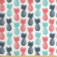 thumbnail image 1 of Pineapple Fabric by the Yard, Summer Island Tropic Fruit Pattern Stamped Minimal Backdrop Pop Art, Decorative Upholstery Fabric for Sofas and Home Accents, Turquoise White Coral by Ambesonne, 1 of 4