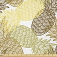 thumbnail image 1 of Pineapple Fabric by The Yard, Summer Themed Overlapping Curving Exotic Tropical Pineapples with Lines Print, Stretch Knit Fabric for Clothing Sewing and Arts Crafts, 1 Yard, Yellow Brown, by Ambesonne, 1 of 1