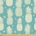 thumbnail image 1 of Ambesonne Pineapple Fabric by the Yard Upholstery, Abstract Summer Fruit Art, 2 Yards, Pale Yellow Turquoise, 1 of 4
