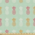 thumbnail image 1 of Ambesonne Pineapple Fabric by the Yard Upholstery, Pastel Tropical Ananas, 2 Yards, Almond Green Multicolor, 1 of 4