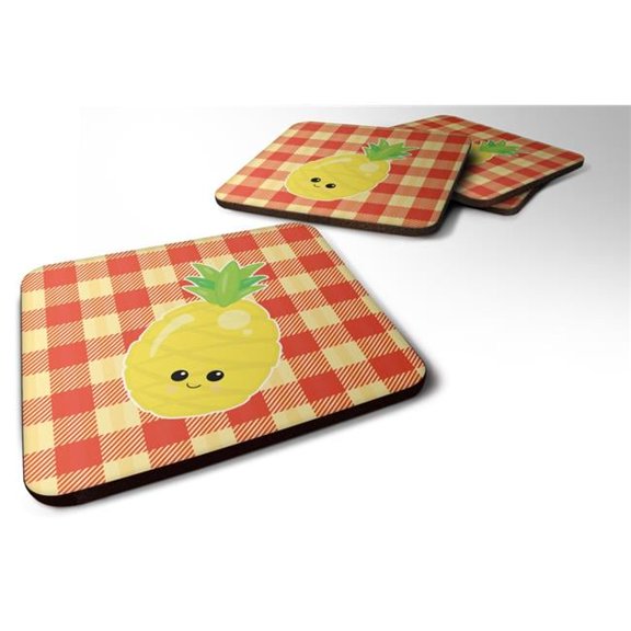 Pineapple Face Foam Coasters - Set of 4