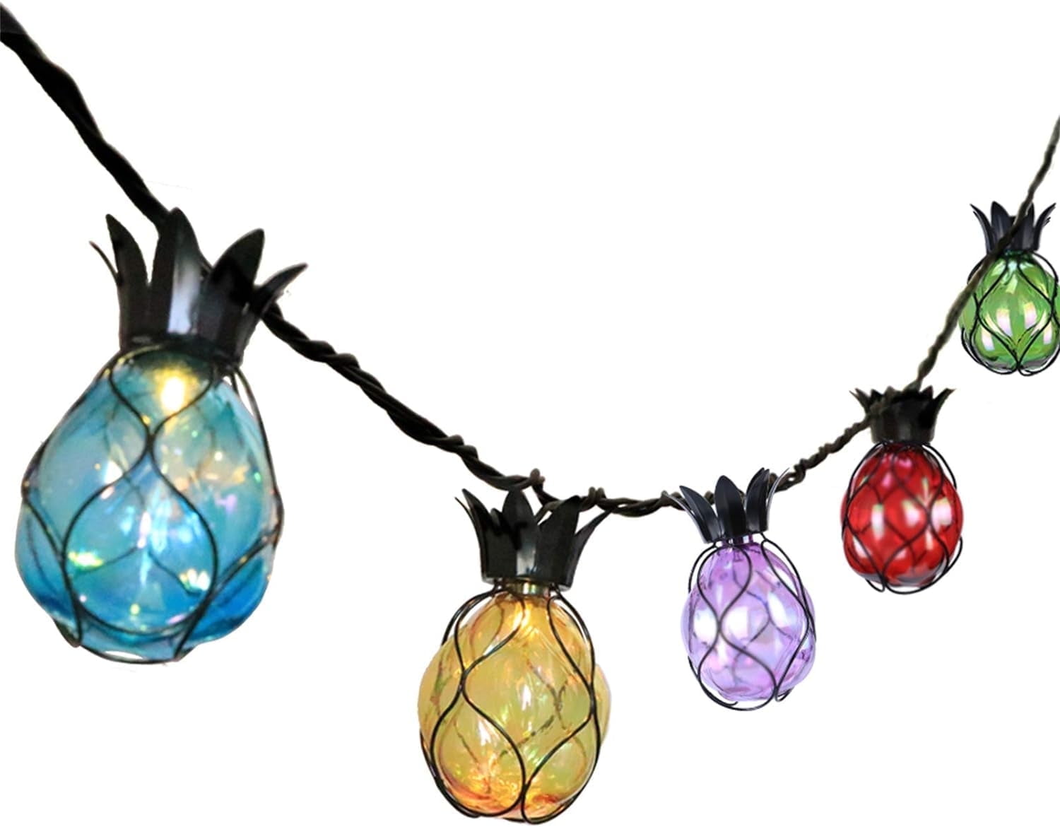 Pineapple Fairy String Lights with 10 Multicolor Bulbs Connectable Waterproof Decorative Indoor String Lights for Christmas Party Birthday Wedding Festival Bedroom Outdoor Patio