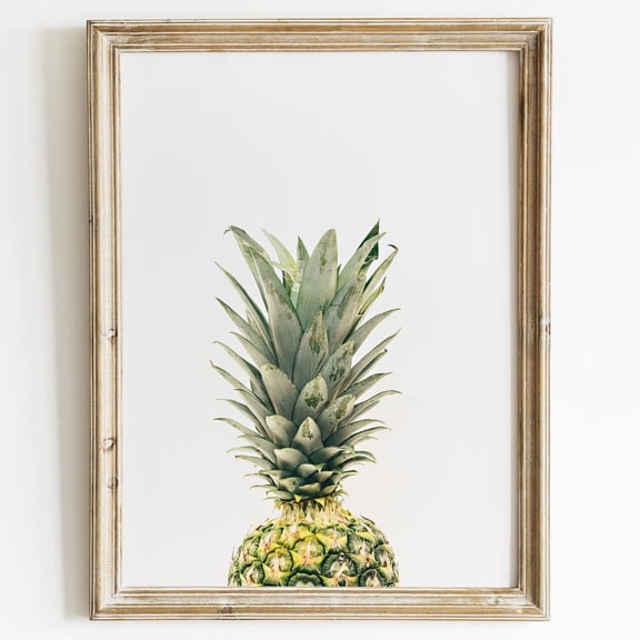 Pineapple Fine Art Print: Linen Texture, Beach Decor, Unframed Canvas Size 8x12