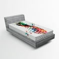 thumbnail image 1 of Ambesonne Pineapple Fitted Sheet, Modern Geometric Art, Twin Size, Multicolor, 1 of 2