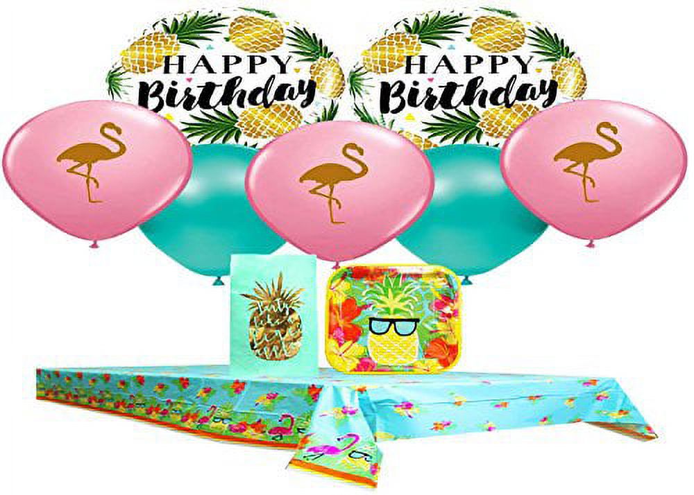Flamingo-Ballons Im Set – 15 Stück Mit Trendigem Aqua-Farbdesign Für Party & Deko