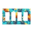 thumbnail image 1 of Pineapple Flowers Summer Switch Cover Decorative Wall Plate / 4-Gang Screwless / Standard Size 4.5x8 in, 1 of 5