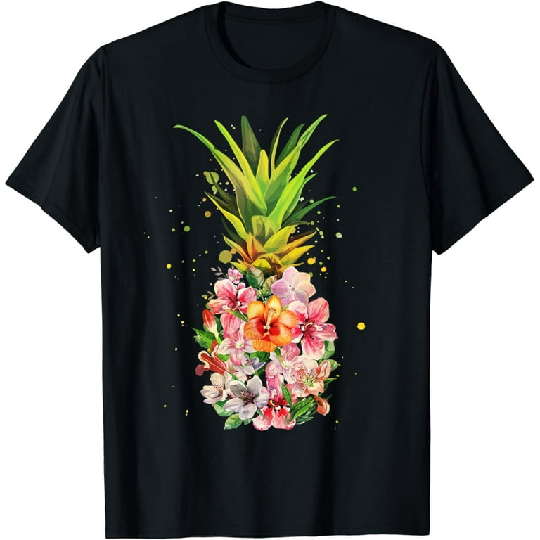 Pineapple Flowers Shirt Women Aloha Hawaii Vintage Hawaiian Pineapple Flowers Shirt Women Aloha Hawaii Vintage Hawaiian