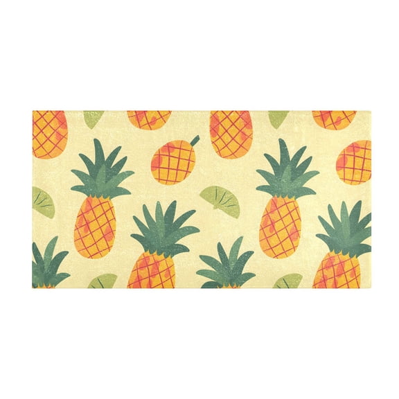 Pineapple Fruit Bath Mat 39x20 Inch Soft Absorbent Non-Slip Plush Bathroom Rug for Floor