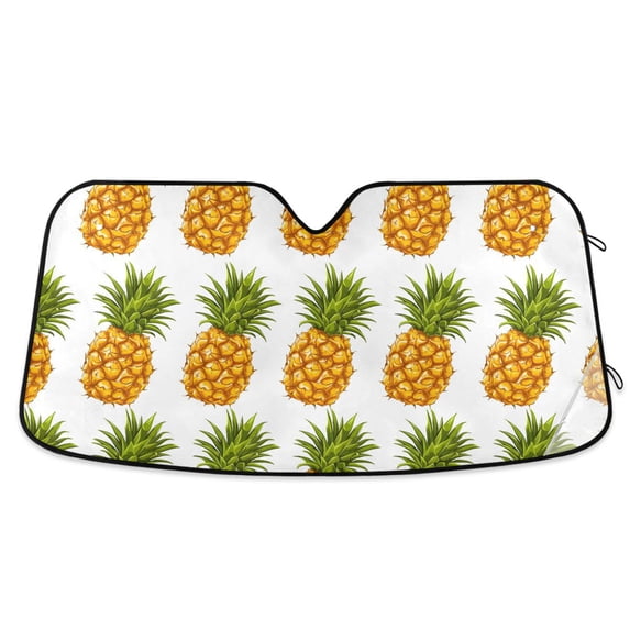 Pineapple Fruit Car Windshield Sun Shade Foldable Car Front Window Visor Heat and UV Protection 55x27.6