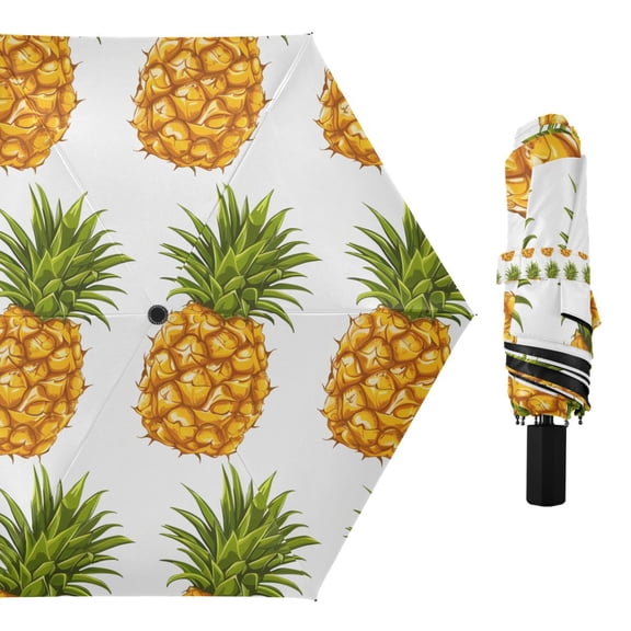 Pineapple Fruit Compact Sun Umbrella Windproof Travel Umbrellas for Rain Strong Portable UV Protection