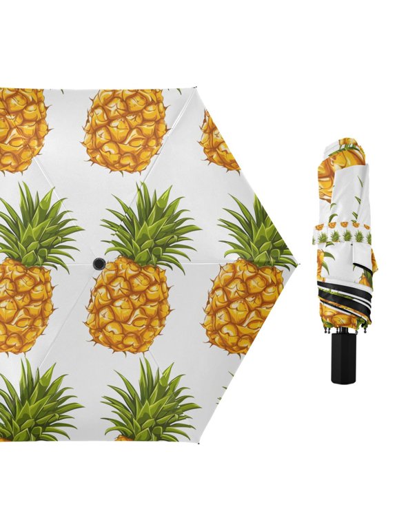 Pineapple Fruit Compact Sun Umbrella Windproof Travel Umbrellas for Rain Strong Portable UV Protection