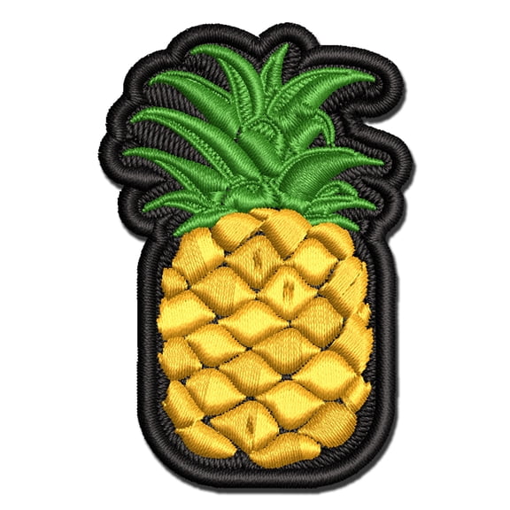 Pineapple Fruit Drawing Applique Multi-Color Embroidered Iron-On Patch - 2.5 Inch Small