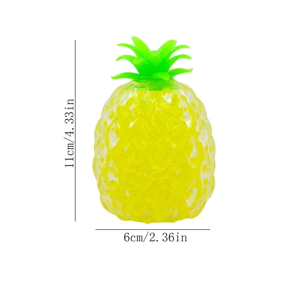 Pineapple Fruit Gel Filled Adult Fidget Sensory Balls - Stress Relief Dough Figurine for Teens & Adults - Random Color Birthday & Easter Basket Gift