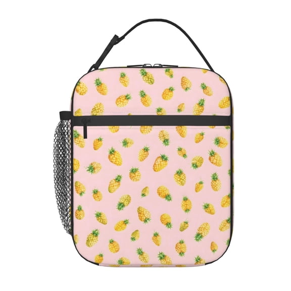 Pineapple Fruit Lunch Bag Reusable Thermal Lunch Box with Handle for Women and Men