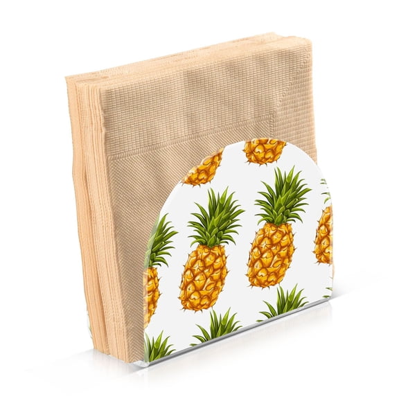 Pineapple Fruit Napkin Holder for Table Acrylic Clear Tissue Dispenser Stand Kitchen Dining Bar Tabletop Picnic Restaurant Decor