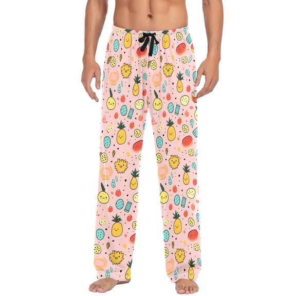 Pineapple Fruits joogoo Men's Pajama Pants Cotton Long Sleepwear Lounge Pants M