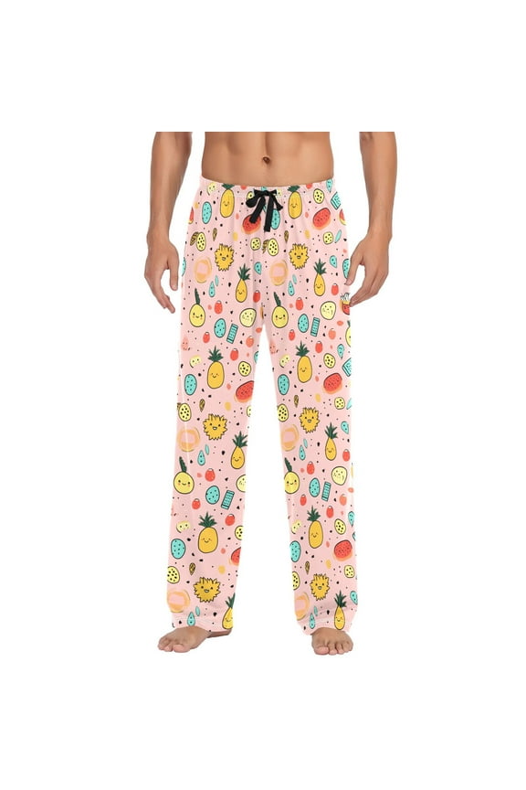 Pineapple Fruits joogoo Men's Pajama Pants Cotton Long Sleepwear Lounge Pants S