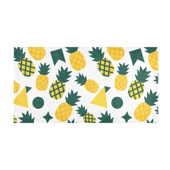 Pineapple Geometric Pattern Bath Mat 39x20 Inch Soft Absorbent Non-Slip Plush Bathroom Rug for Floor