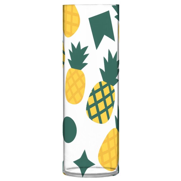 Pineapple Geometric Pattern Vase Flower Vase Clear Unbreakable Plastic Tall Decorative 11.8in