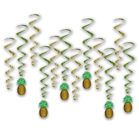 Pineapple Hanging Swirls (12 Pcs) - 1 Pack