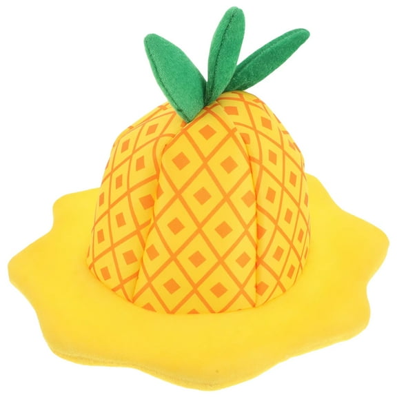 Pineapple Hat Funny Hat Headdress Fruit Party Hats Funny Plush Cartoon Bucket Hat Cosplay Costume Hawaiian Photo Props