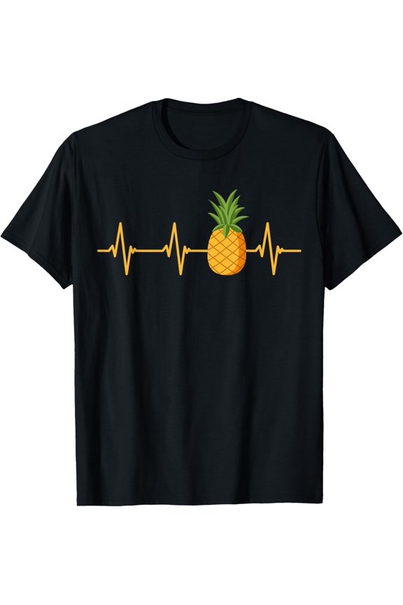 Pineapple Heartbeat EKG Pulse Line Hawaii T-Shirt