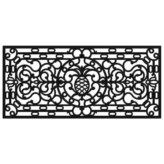 Pineapple Heritage Rubber Doormat, 2' x 4'